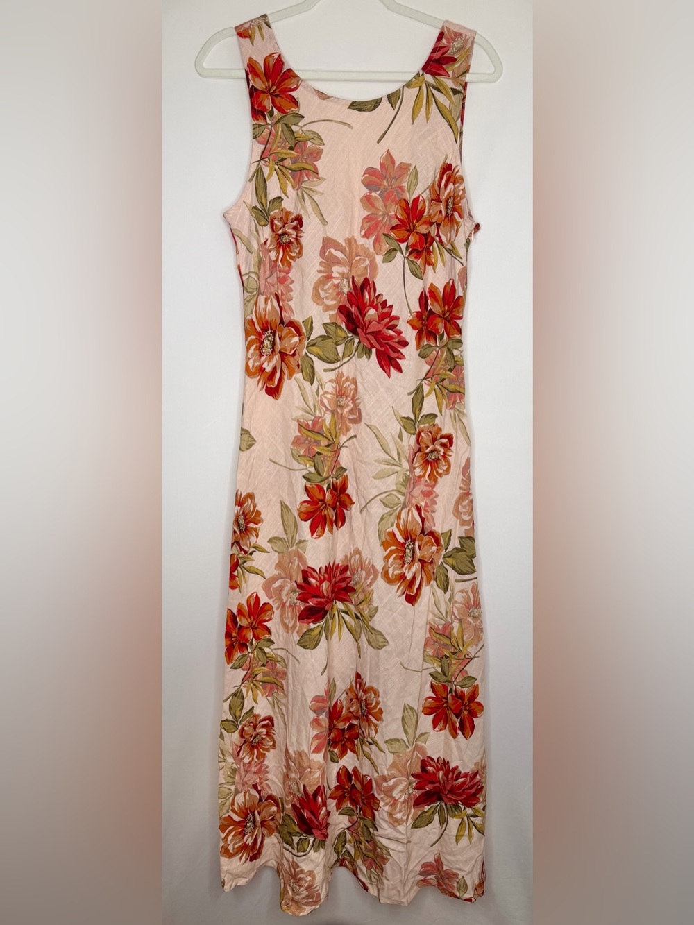 Linen Blend Maxi Dress Paper Heart Mauve Floral